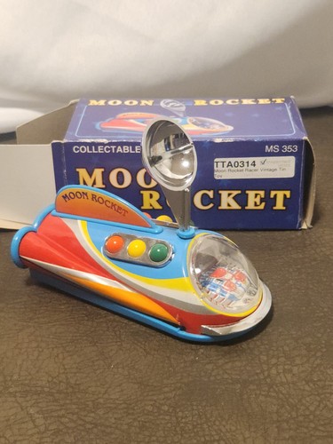 Vintage style moon rocket - style,