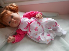  ens neuf salopette 3 pc compatible poupée reborn,baigneur,antonio juan40/45 cm