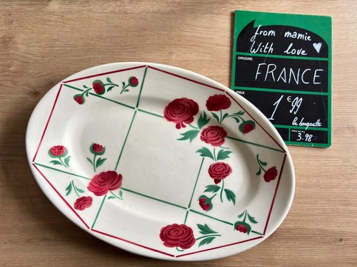 Plat ovale vintage - ovale, décor