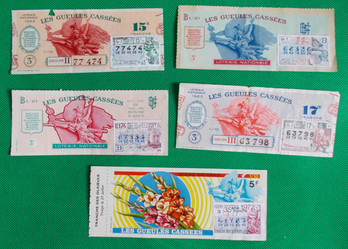 Lot billets loterie - 5,