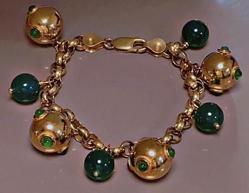 Superbe bracelet vermeil vert