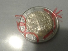  2 euro slovensko  fauté 2009, coeur mal certis +étoile coupees +listel x2, SUP 