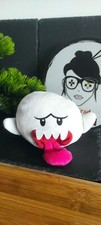 Super Mario Bros Boo Ghost Plush Nintendo peluche fantôme langue blanc rose Noir