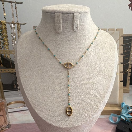 Collier avec pendentif - , métal