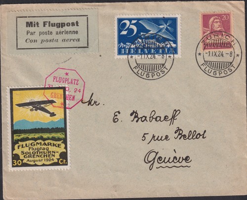 Suisse 1924 lettre par - 1924, –