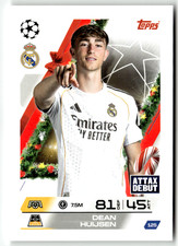Topps Match Attax CL 2025-26 N° 125 Dean Huijsen Début Spécial Noël