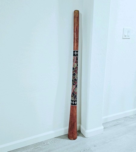Hand painted wooden didgeridoo - painted,