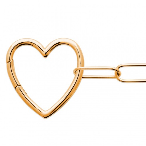 Bracelet maille large coeur - large,