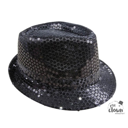 Chapeau paillettes noir - chapeau,