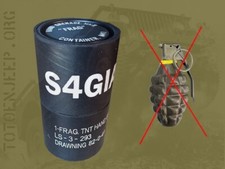 1 TUBE VIDE GRENAD FRAG MK2 MKII TYPE2 + ETIQUETTE  .... jeep willys us WW2