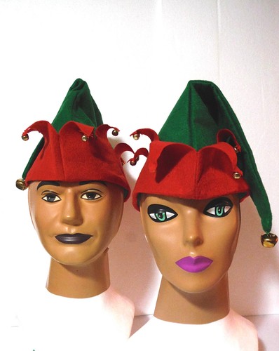 Elf hat deluxe bells - hat, w/11