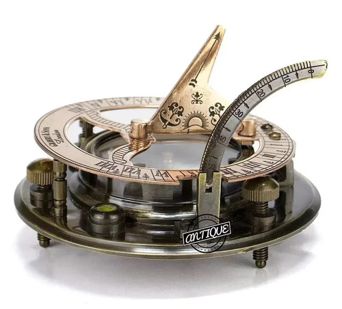 Brass sundial compass - brass,
