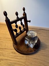 Porte Plume et encrier ancien en acajou 