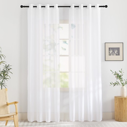 Rideau blanc voile tulle - voile,