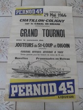 AFFICHE ORIGINALE ANCIENNE  " Tournoi Joutes a CHATILLON COLIGNY  "  29 Mai 1966