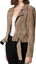 Veste en cuir daim véritable