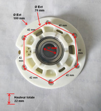 481231019268 Palier roulement 6203-ZZ Ø Int 17 mm lave linge WHIRLPOOL