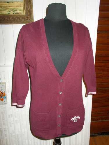 Pull boutons gilet coton/mauve