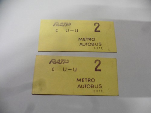 Lot vintage 2 tickets - lot, ratp
