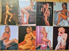 ** Rare Lot de 8 CPA, Pin Up Blondes Seins Nus Daily Girl Press, Curiosa, Erotic