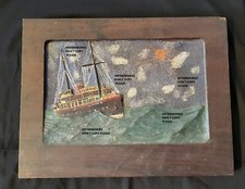 Sculpture sur bois 1932 bateau faite par un bagnard ? Guyanne ? ebène ? G Amman