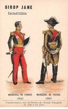 Chromos.AM13570.Sirop Jane.10x6 cm environ.Transformation uniformes armée Fra