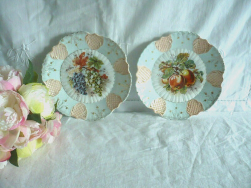 Paire assiettes anciennes - paire,