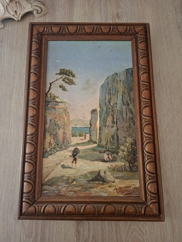 Tableau 1898 marine calanque - 1898,