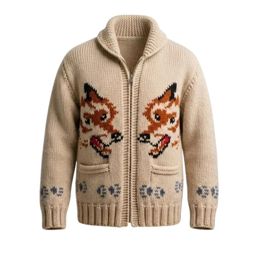 Wolf knit cardigan mary maxim - wolf,