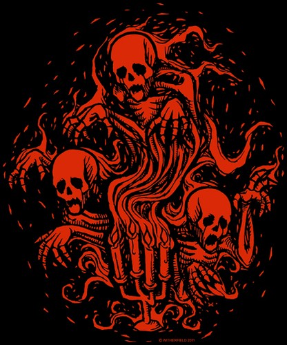 Haunted woodcut babydoll - woodcut,