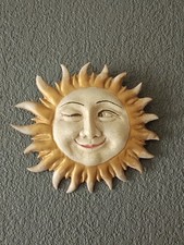 Soleil Souriant mural Céramique Terre Cuite Résine ? Décor Craquelé Tendance 