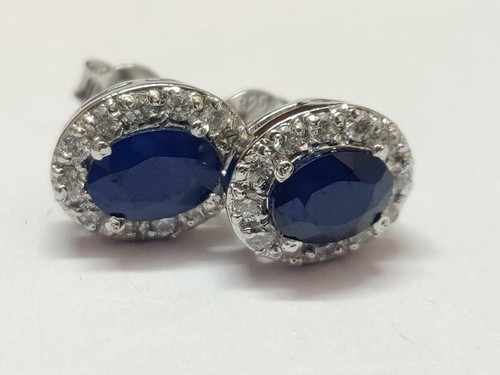 Argent sterling saphir bleu - sterling,