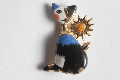 Goebel broche chat porcelaine - broche,