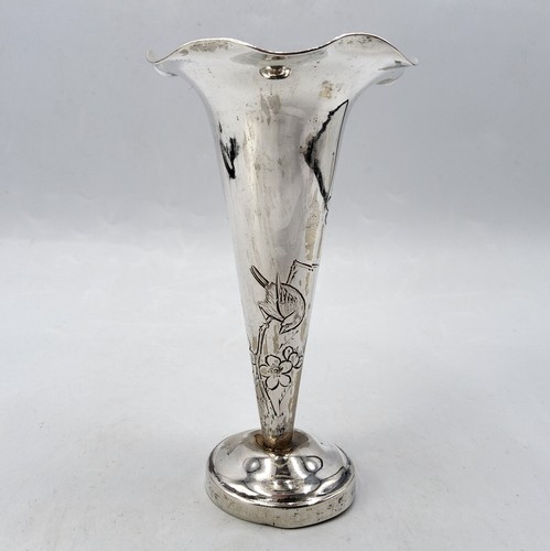 Vase cornet argent - en,