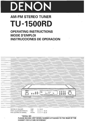 Denon 1500rd tuner owners - tuner,