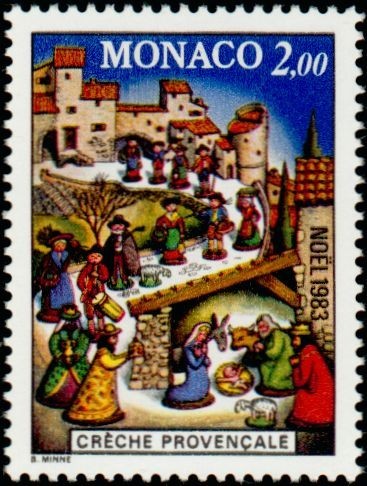 Timbre monaco 1400 noël - n°1400,