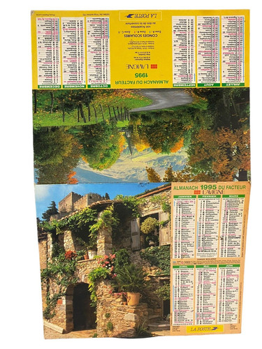 Old calendar poste 1995 ptt - calendar,