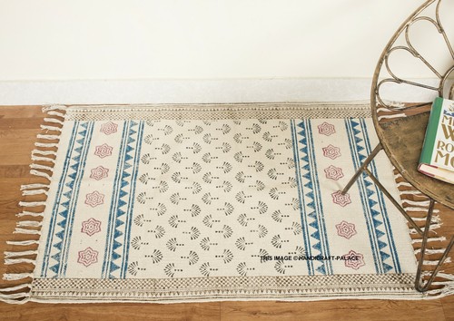 Tapis dhurrie plat tissé - tapis,