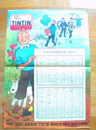 Calendrier tintin 1954 - tintin,