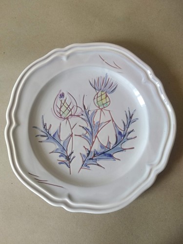 Assiette décor chardons - , *