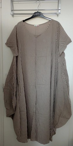 Robe boule rayée - , taupe