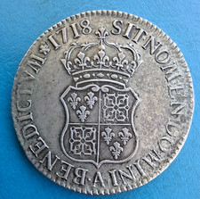 Louis XV , écu de France-Navarre 1718 A Paris