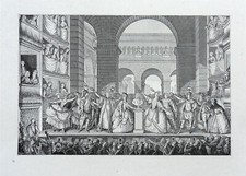 COURONNEMENT du BUSTE de VOLTAIRE en 1778 - Gravure du 19eme avec descriptif