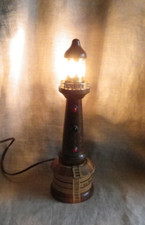LAMPE PHARE VINTAGE CAP FERRET BASSIN D'ARCACHON - FONCTIONNE - 32,5cm