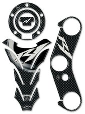 Kit Autocollant en Gel 3D Carbone Look pour Moto Compatible Yamaha R1 2004 -