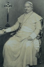 Lithographie religieuse 19E  Pape Sa Sainteté Pie IX par Dopter