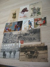 lot de 10 docs CP Chiens (dt attelage belge 1913) 