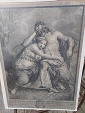 Ancienne gravure JUPITER ENDORMI ds les  BRAS de JUNON par Guillaume Ph. BENOIST