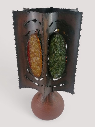Lampe brutaliste grès - en,