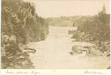 Sweden, Trollhättan, Falls Salmon Traps  Vintage albumen print. Vintage Sweden 
